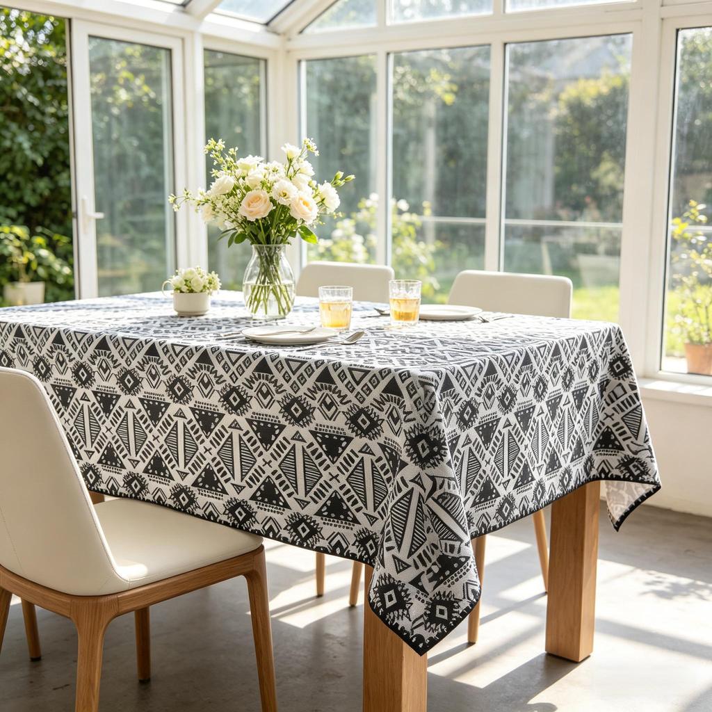Dining Kitchen Party Event Cotton Linen Washable Rectangle Tablecloth