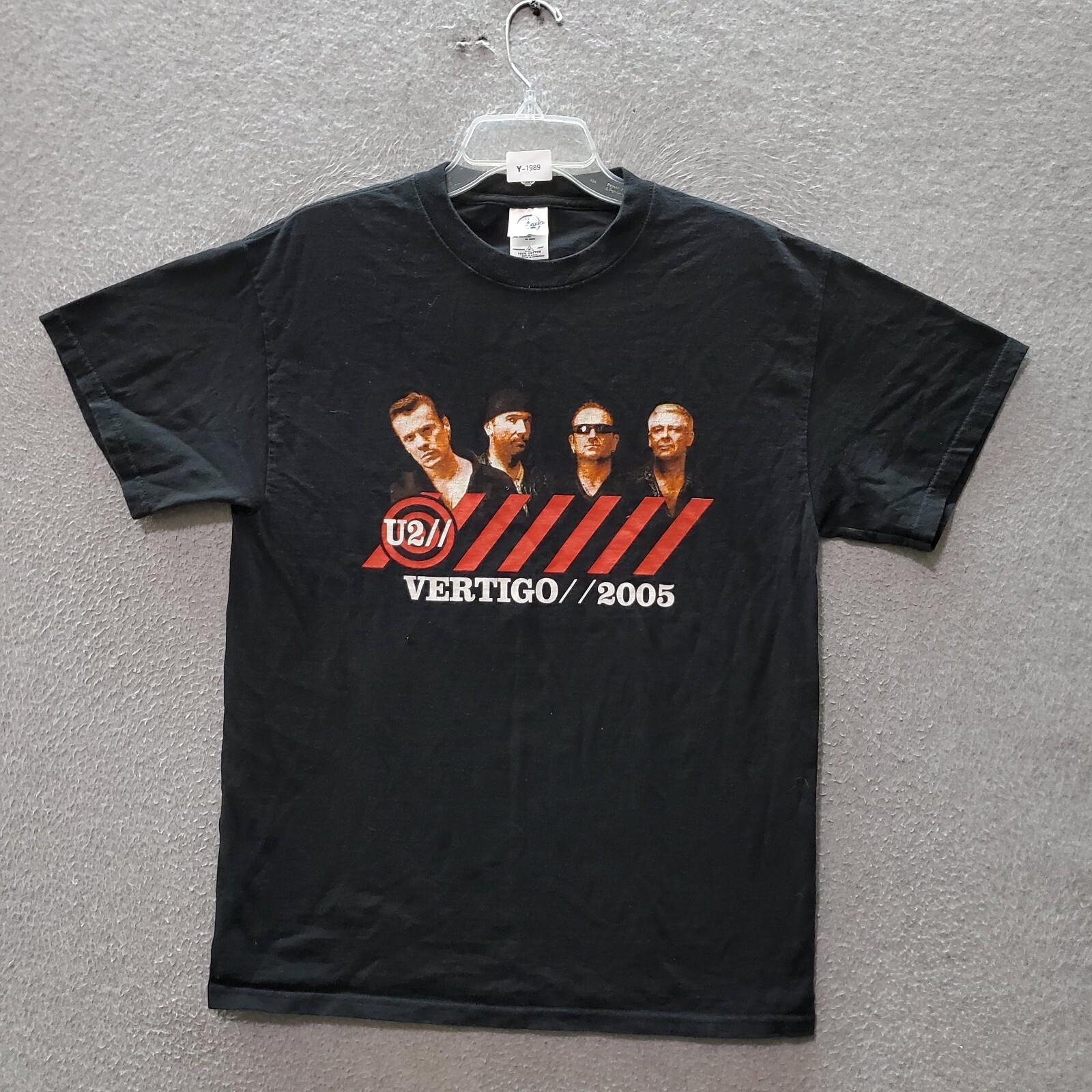 U2 Men T-shirt Medium Black Y2K Vertigo Tour 2005 Music Band Tee XXXXL