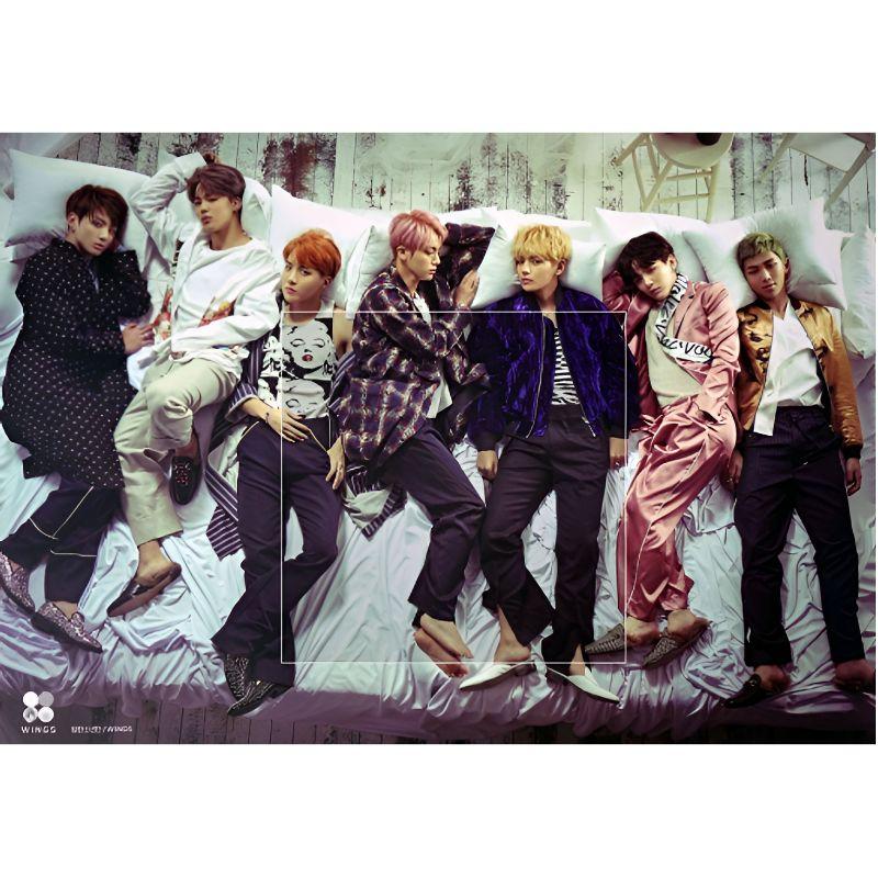 БТС (Бангтанские мальчики) Официальный плакат Wings + Упаковка с защитной тубой