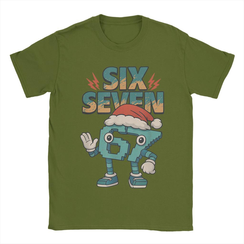 Unisex Funny Kids Meme 67 Six Seven Italian Brainrot Christmas T Shirt Pure Cotton Clothing Short Sleeve O Neck Tees TShirts