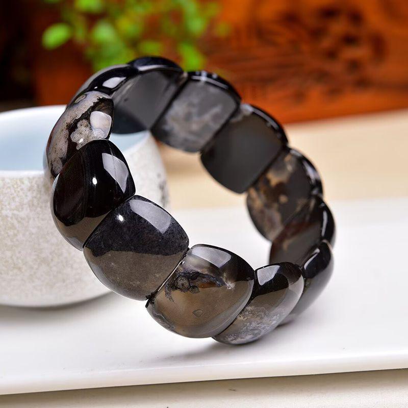 DIY Unisex Náramek z černého tygřího oka a achátu