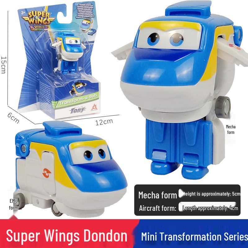 Super Wings 13-Piece Mini Transforming Robot Set: Jett, Big Strong, Jin, and Mighty Little Wing Toys