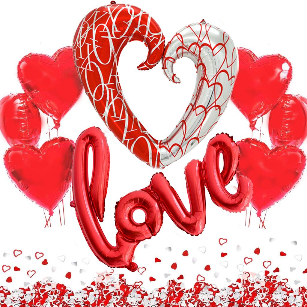 Gold I Love You Love Aluminum Film Balloon Petal Combination Balloon Package, Valentine'S Day Party Decoration