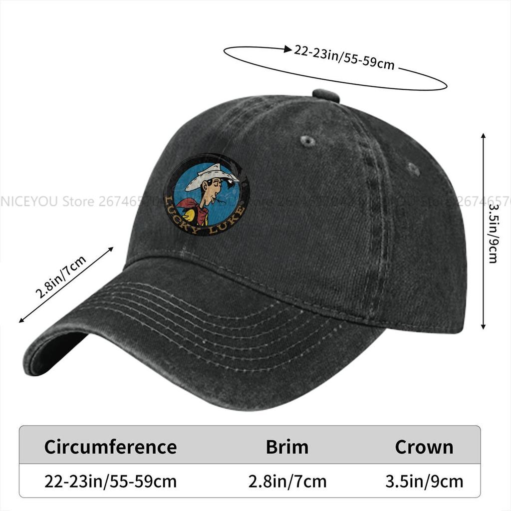 Cowboy In Circle Layered Baseball Cap Men Hats Women Visor Protection Snapback Lucky Luke Cartoon Comic Caps