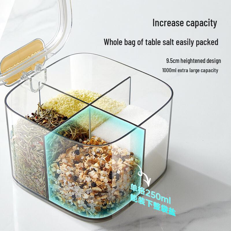 Household Four-Grid Divided Seasoning Box