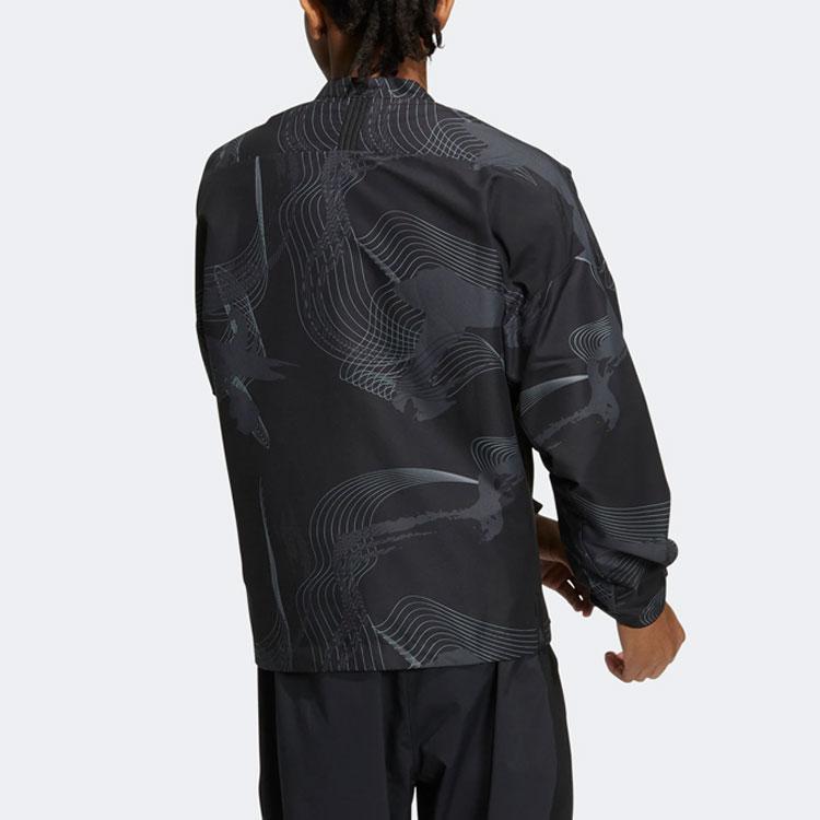 adidas Jackets Men's Black Stand Collar Moderate Other (Unisex) Jackets HE5144