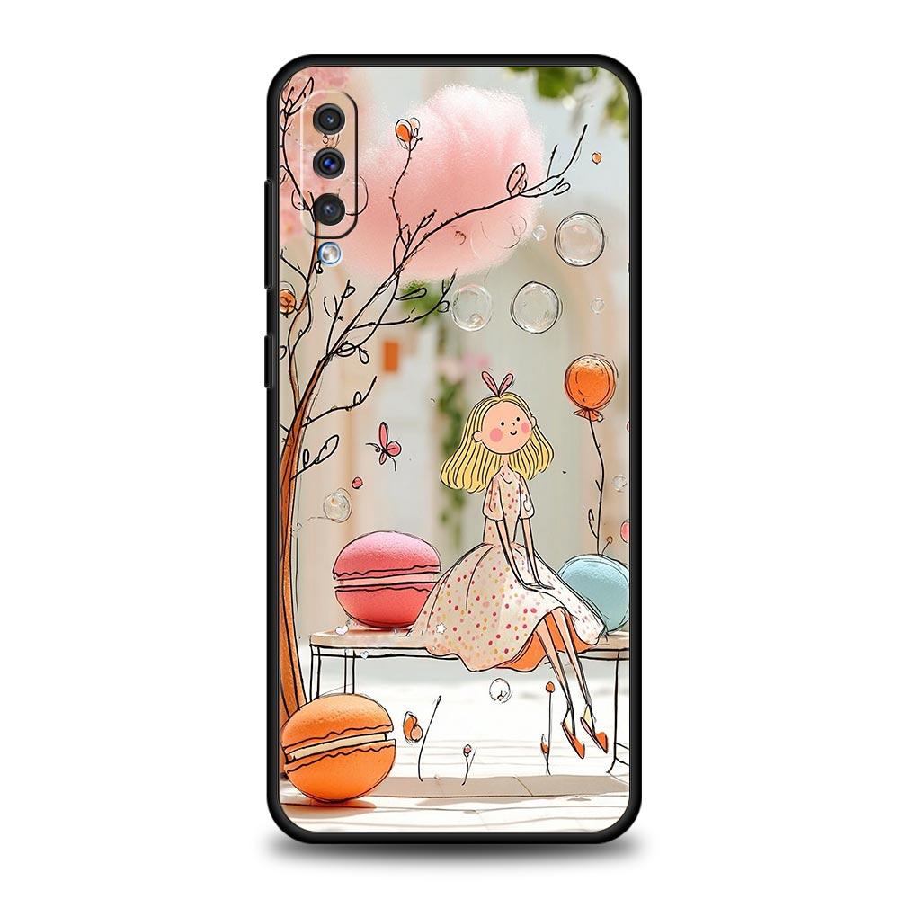 Cartoon Girl Phone Case for Samsung Galaxy A56 A36 A26 A16 A34 A24 A42 A22 A20 A12 A40 A30 A10 5G Soft TPU Cover Shell Funda Bag