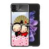 Cute Cartoon Pucca Garu Clear Phone Case For Samsung Z Flip 7 6 5 4 3 Galaxy ZFlip7 ZFlip6 ZFlip5 ZFlip4 ZFlip3 5G Print Cover C