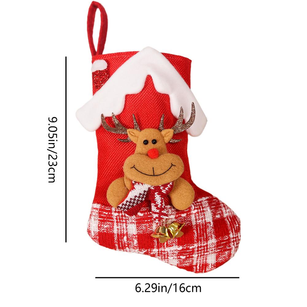 Christmas Candy Bags House Ornament Decoration Christmas Stockings Decoration For Holiday Winter Home Farmhouse Goody Bag Pouch