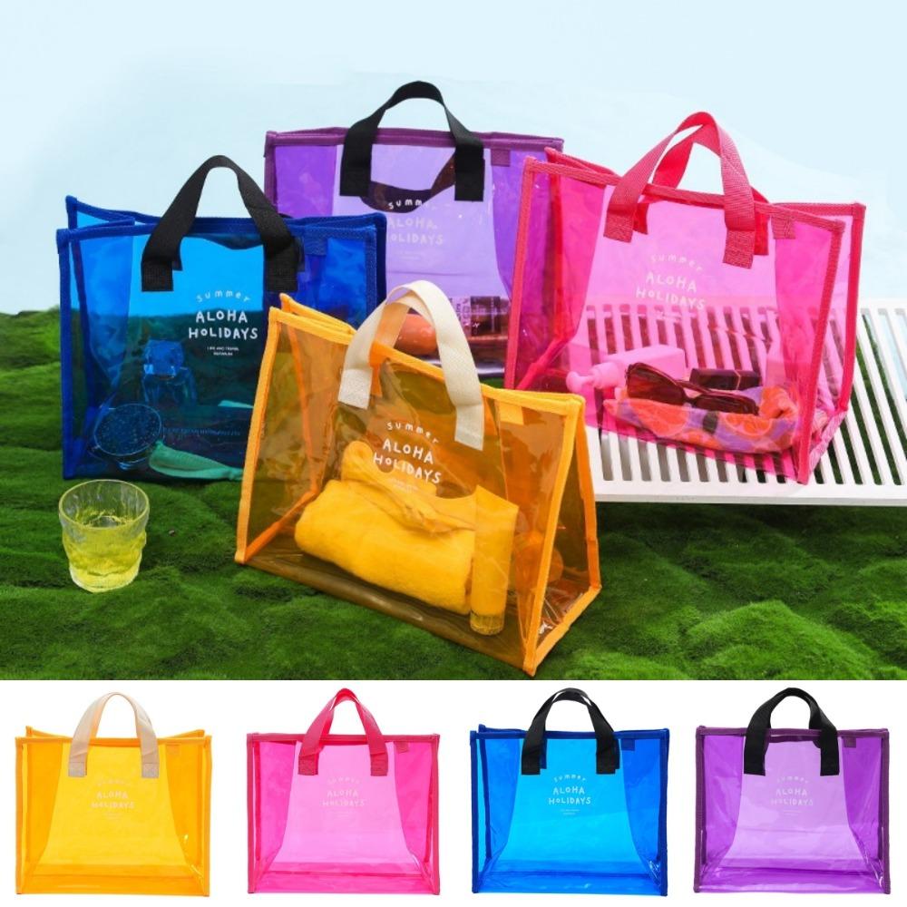 Large Capacity Swimming Storage Bag Waterproof Transparent Makeup Handbag Clear Beach Bag Outdoor