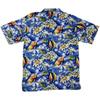 Men's Summer Pure Cotton Fish Print Short-Sleeved Shirt American Casual Plus Size Pointed Collar Couple Seaside Hong Kong Style Niche Style Shirt