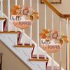 1 pc HELLO FALL hanging, Harvest festival decor Front door garland, Autumn decor Wooden house number pendant with Pumpkin bow, decorative wreaths