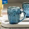 LOVWISH Tasse aus tintenblauem Glas mit Henkel