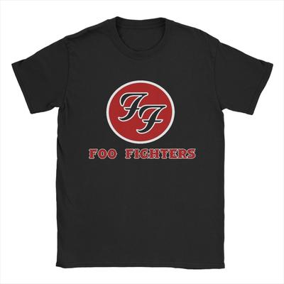 Män Kvinnor F-Foo F-Fighters Rockmusikband T-shirts 100% Bomull Kläder Vintage Kortärmad Rund Hals Presentidé T-shirt