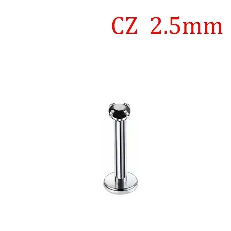 1 Stück G23 Titan Piercing CZ Stein Innen Gewinde Labret Monroe Lippenring Tragus Nagel Helix Ohrstecker 16G 18G Körperschmuck