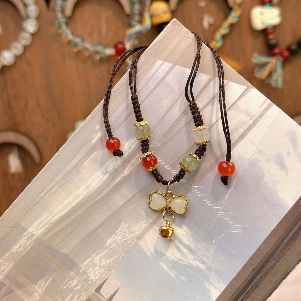New Year Wealth God Adjustable Red Rope Bracelet - Chinese Style Student Hand Ornament