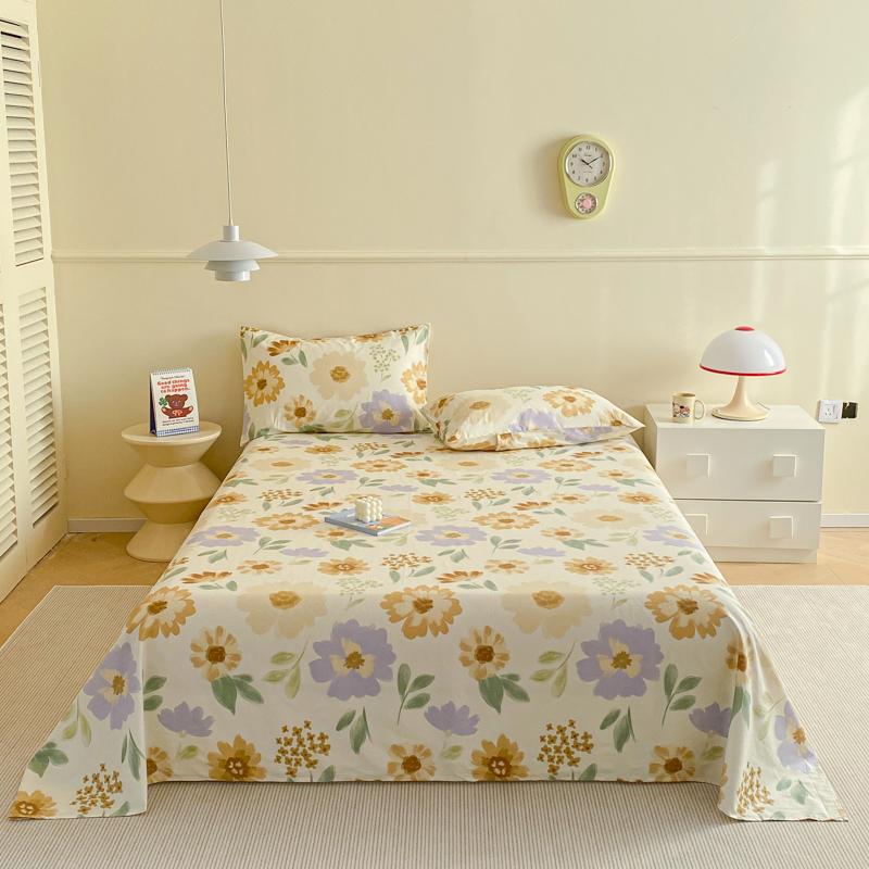 Cotton Bed Flat Sheet for Double Bed Plain Solid Color Top Sheets Single/Queen/King Flat Bedsheets Home Bed Linen Sheets