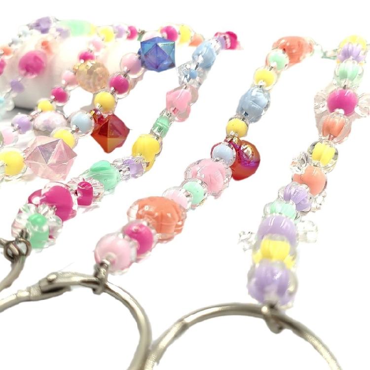 10pc Playful Shoe Jewelry Assorted Beaded Charms Frosted Acrylic Chains for Teens Girls Clogs Party Shoes