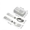3Pcs/Set Portable Folding Fork Spoon With Box 304 Stainless Steel Cutlery Set Mini Cute Tableware Set Suitable for Kids Students