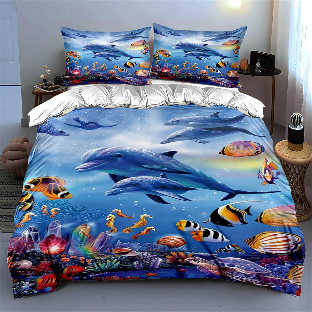 Underwater Marine Life. Bedding Duvet Cover Sets Duvet Covers Pillowcases Gifts (1 * Duvet Cover 2 * Pillowcases, Without Duvet Insert)