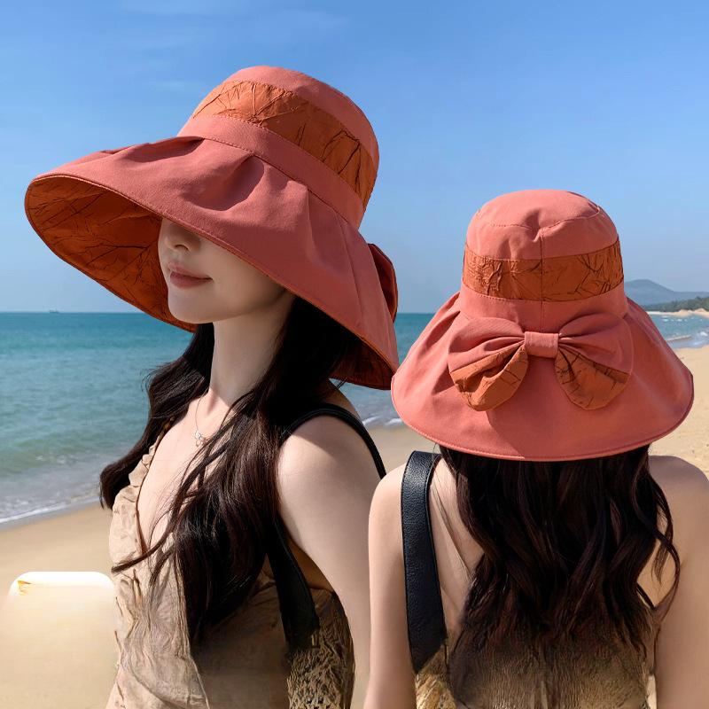 Outdoor Versatile Splicing Bow with Big Brim Covering The Face Sun Hat Sun Hat Women Sun Protection Summer UV Protection
