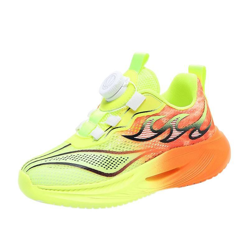 Children's breathable single mesh sports classmates Boys 2025 summer new non-slip soft-soled rotating button running shoes