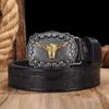 Western Cowboy Large Buckle Belt - Youth Trendy American Street Style Leather Waistband