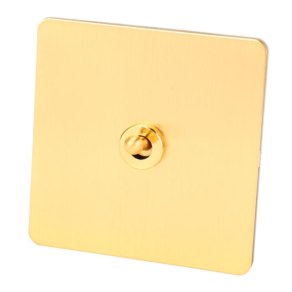 Comutator Basculant AC250V 1 Grup 2 Direcții Comutator Basculant de Alimentare cu Panou din Oțel Inoxidabil de Culoare Aurie și
