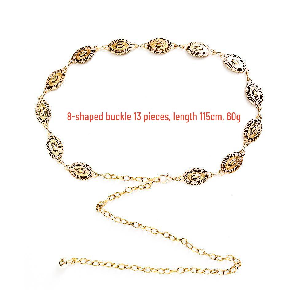 Damen Ethno-Stil Schmetterling Taillenkette: Modischer Metallgürtel für Rock oder Kleid