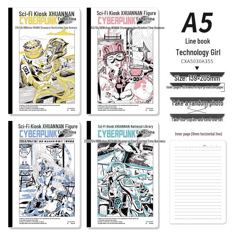 Thread-bound A5 Anime Creative Notebook - Student Diary and Stationery Book