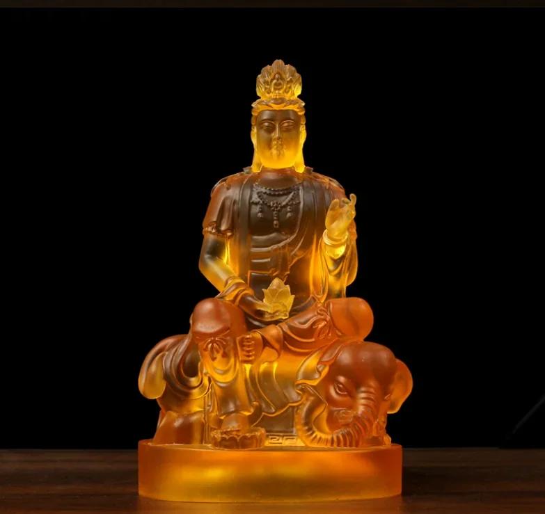 1 PCS 13.5x11x20.5cm Resin Guanyin Ksitigarbha Buddha Statue Home Chinese Style Ancestral Hall Offering Desktop Decoration