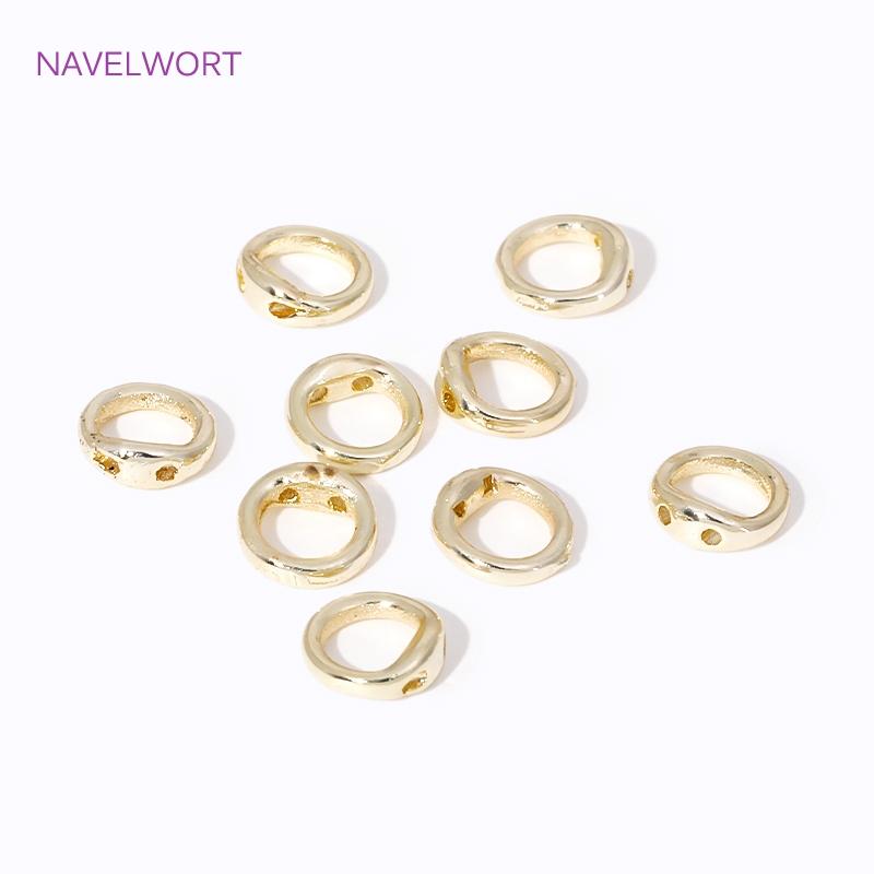 18K Gold Plated Brass End Bead Tip,End Caps For Jewelry,DIY Pearl Bracelet Necklace Jewelry Making Supplies
