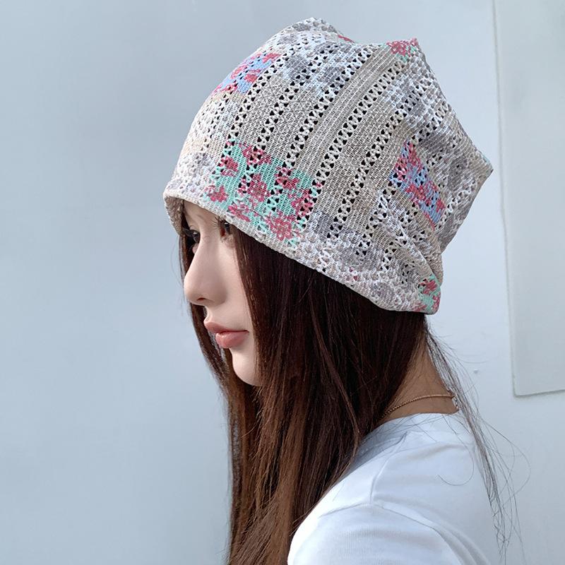 Spring and Summer Thin Light Hollow New Casual Pattern Stack Hat Woman
