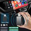 2 in 1 CarPlay & Android Auto Mini Ai Box Kabelloser Carplay-Adapter Kabelgebunden zu Kabellos Bluetooth WiFi Connect Plug and Play