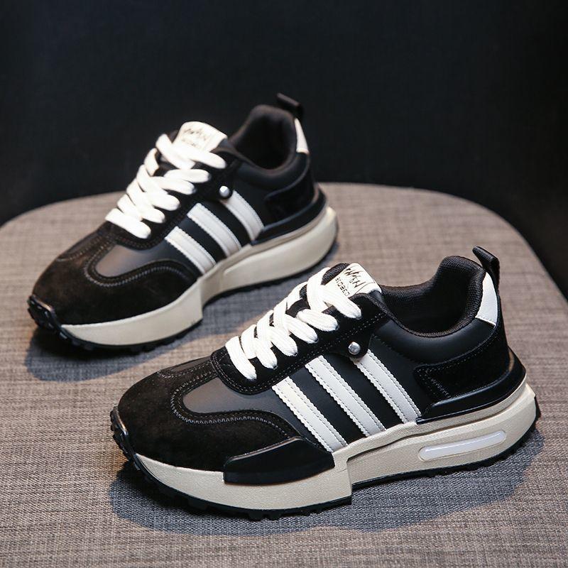 Platform-soled Forrest Gump shoes women's 2025 new spring German training shoes, inner height increases, small dad shoes, sports and leisure shoes