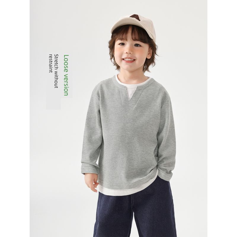 Style Boys' Versatile Long-Sleeve T-Shirt, Children's Spring and Autumn Wear, Durable Top, 2026 New Model Children's Clothing, Baby Base Layer Shirt