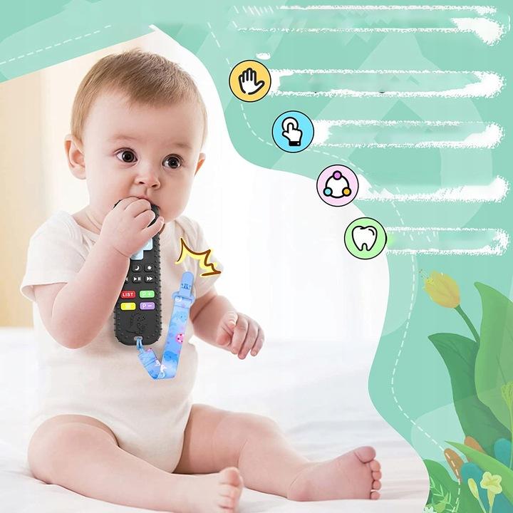 Ząbkowanie zabawki do żucia gryzak dla niemowląt pilot czerń kolor