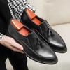 Men's Pointed Toe Leather Loafers - Retro Tassel Slip-On Shoes, Available In Large Sizes (up To 46)