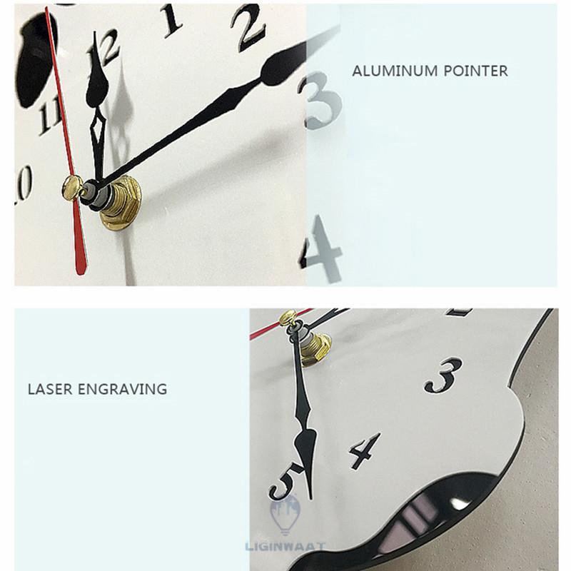 Cute Wagging Tail Cat Dog Design Wall Clock Kids Bedroom Wall Decoration Unique Gift Creative Cartoon Mute DIY Wall Clocks
