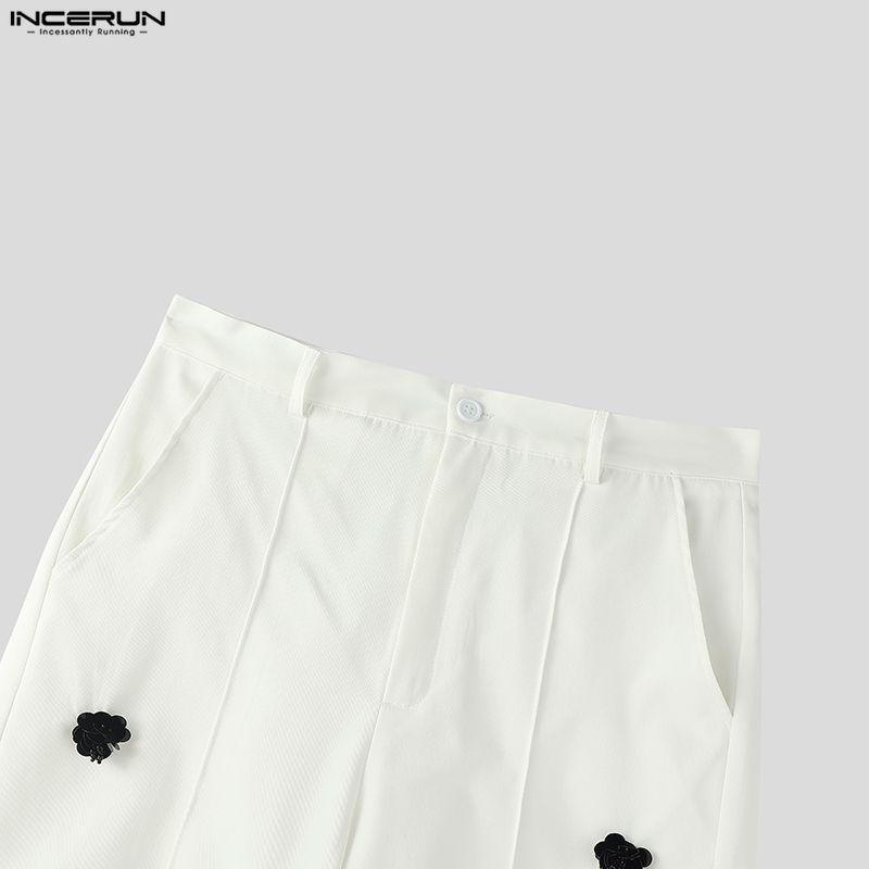 INCERUN Summer Men Zip-up Waist Flowers Casual Loose Shorts Half Pants
