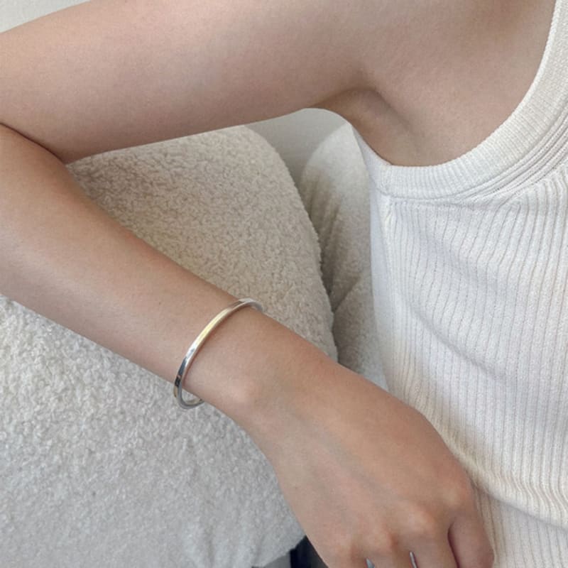 youngglow silver925 plain bangle bracelet (2color)