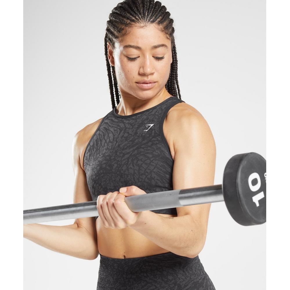 Gymshark Adapt Animal Seamless Sports Bra Wild   Black B3a5m Bbqb