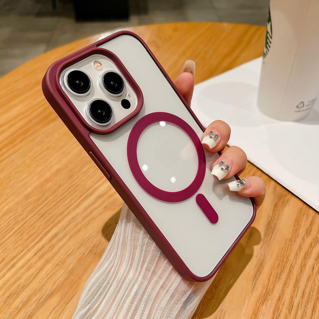 Compatible with Apple 17PM Magnetic Phone Case, Transparent Acrylic Heat Dissipation and Drop Protection, IPhone 15 Frosted Protective Case 16.