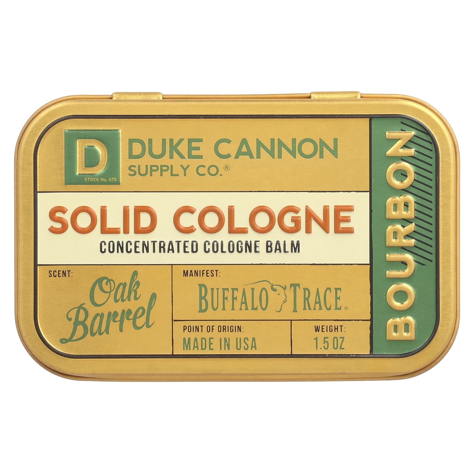 

Duke Cannon Supply Co., Solid Cologne, Bourbon, Oak Barrel, 1.5Oz