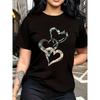 Boho Interlocking Heart T‑shirt Breathable Tee for Ladies Everyday Casual Looks