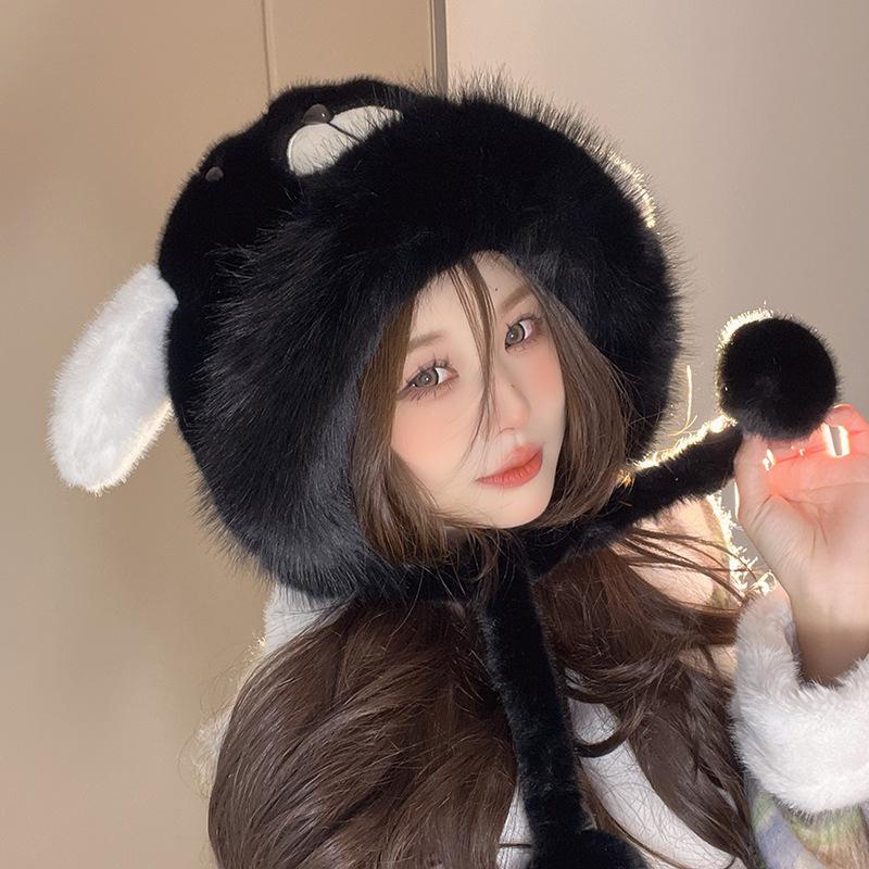 A Plush Ear Protecting Hat for Puppies A Winter Cycling Hat for Women To Keep Warm A Lei Feng Hat  and A Student Hooded Hat Trend