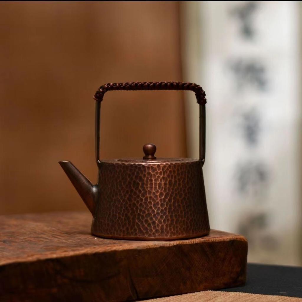 Handmade Vintage Thickening Copper Pot Pure Copper Teapot Lifting Handle Teapot Boiling Water Copper Pot