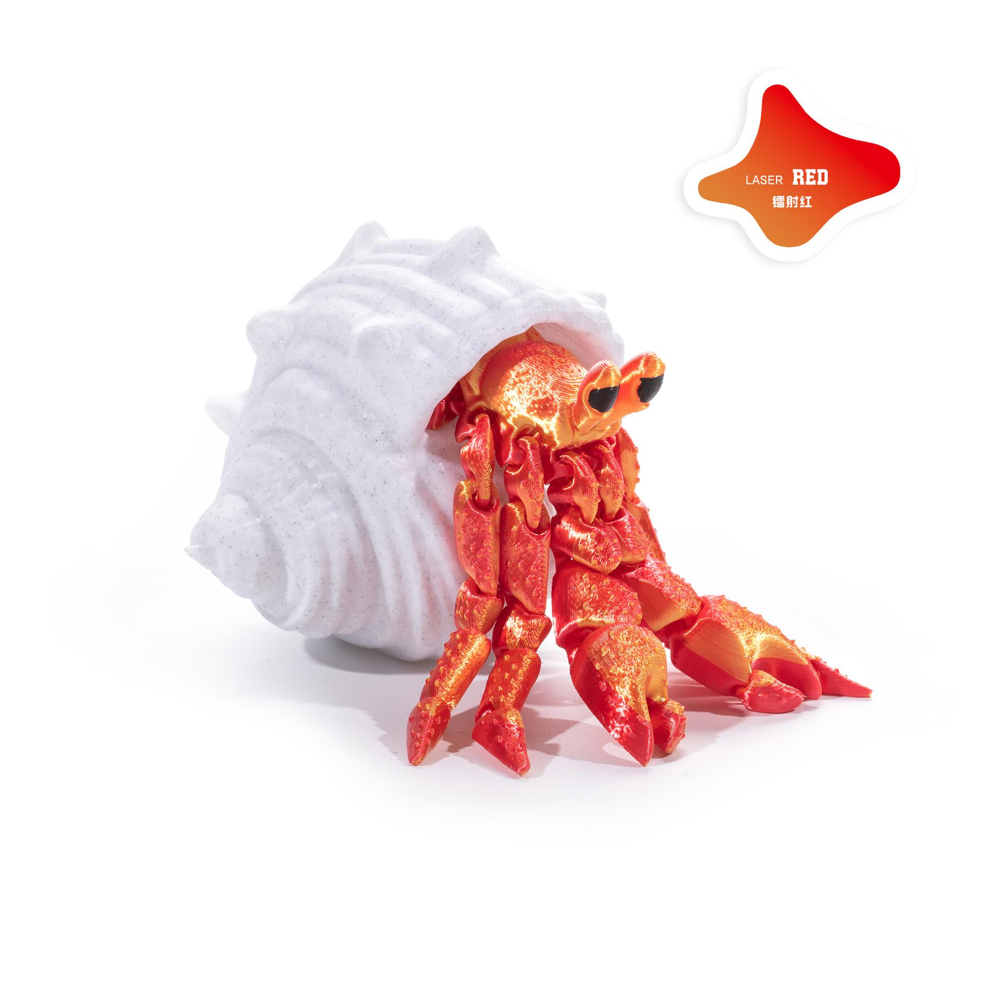 Articulated Hermit Crab 3D Printed Model Movable Joints Cool Desktop Creative Ornament Fun Home Room Decoration Crafts Artwork 14cm красный