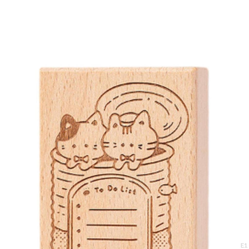 Creative Wood Stamp Scrapbooking Kit for Cat Theme DIY Craft Journal