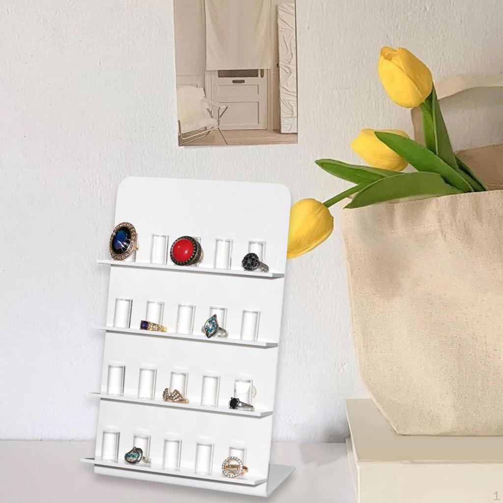 Acrylic Jewelry Stand for Rings with L Base Display Organizer